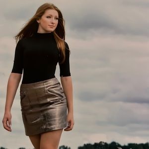 Blank NYC vegan leather metallic skirt.